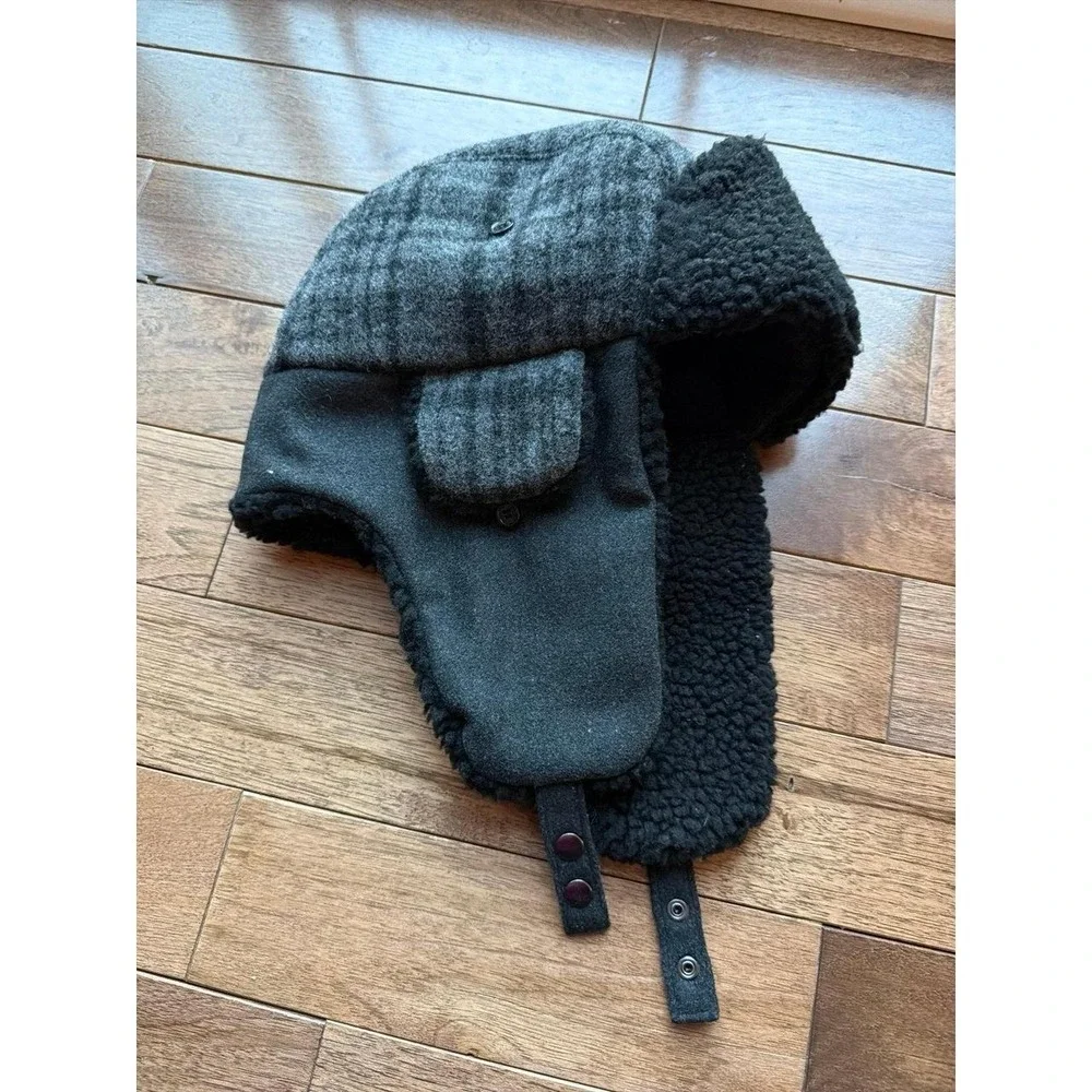 Mens Levis Flannel Trapper Winter Sherpa Hat Cap Small/Medium